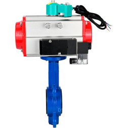 Затвор дисковый поворотный WBV1413E-2W-Fb-H Ду50 Ру16 корпус - чугун GGG50, диск - чугун GGG40, уплотнение - EPDM, с пневмоприводом PA-DA-065, пневмораспределителем 4M310-08 DC24V и магнитным переключателем ALS200D