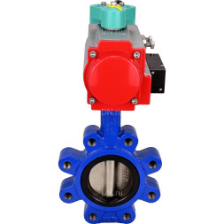 Затвор дисковый поворотный WBV1616E-2W-Fb-H Ду100 Ру16 LUG корпус - чугун QT450, диск - чугун QT450, уплотнение - EPDM, с пневмоприводом PA-DA-083, пневмораспределителем 4M310-08 DC24V и магнитным переключателем ALS200D