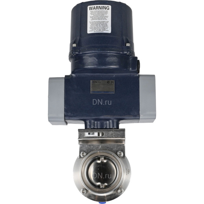 Затвор дисковый поворотный WBV3131S-2W-T-H Ду80 Ру10 резьбовой, корпус - пищевая нерж. сталь AISI 304, диск - нерж. сталь AISI 304, уплотнение - Silicon, с электроприводом четвертьоборотным QTSA-N-003EM-O0-220VAC с пружинным возвратом в Омске