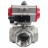 Кран шаровой BV3232P(4pc)-SP-3WL-T-ISO-H Ду20 Ру63 стандартнопроходной L-тип, трехходовой, нержавеющая сталь SS316, внутренняя резьба, уплотнение - PTFE, с пн.приводом PA-SA-052 c пн.распределителем 4M310-08 AC220V в Омске