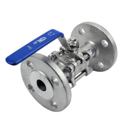 Кран шаровой BV3131P(3pc)-FP-F-H Ду40 Ру40, полнопроходной, трехсоставной, сталь 304, уплотнение - PTFE, фланцевый с рукояткой