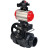 Кран шаровой BV4242E-FP-GRM-ISO Дн100 Ру10 полнопроходной, корпус - НПВХ, шар - НПВХ, уплотнение - EPDM, с пневмоприводом PA-DA-065, пневмораспределителем 4M310-08 DC24V, ручным дублером MON1-250-T26-ISO и БКВ APL-210N в Омске
