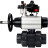 Кран шаровой BV4242E-FP-GRM-ISO Дн25 Ру10 полнопроходной, корпус - НПВХ, шар - НПВХ, уплотнение - EPDM, с пневмоприводом PA-DA-105-1, пневмораспределителем 4M310-08 DC24V, БКВ APL-410N EX и БПВ AFC2000 в Омске