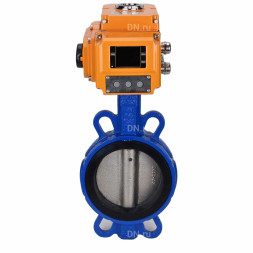 Затвор дисковый поворотный WBV1413E-2W-Fb-H Ду200 Ру16, корпус - чугун GGG50, диск - чугун GGG40, уплотнение - EPDM, с электроприводом QT-N-030EM-B1-220VAC-У1 DAR 220В (0-10В)
