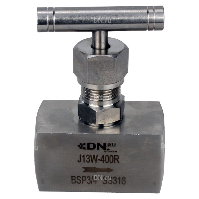 Клапан игольчатый VN3232M-T-Ht 3/8″ Ду10 Ру400 резьбовой, корпус - нержавеющая сталь 316, уплотнение - металл, с Т-образной рукояткой в Омске
