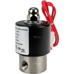 Клапан электромагнитный VS131-ET-NC-220VAC 1/8″ Ду6 Ру10, соленоидный двухходовой, корпус - нержавеющая сталь 304, уплотнение - EPDM, резьбовой, нормально-закрытый, прямого действия, катушка - 220В
