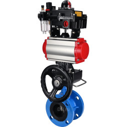 Затвор дисковый поворотный WBV1313E-2W-F-H Ду125 Ру16 фланцевый, корпус - чугун GGG40, диск - чугун GGG40, EPDM, с пневмоприводом PA-DA-130, пневмораспределителем 4M310-08 DC24V, БКВ APL-410N EX, ручным дублером MON1-250-T26-ISO и БПВ AFC2000