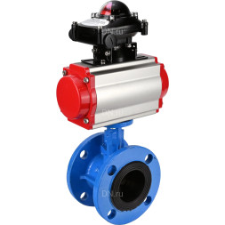 Затвор дисковый поворотный WBV1313E-2W-F-H Ду150 Ру16 фланцевый, корпус - чугун GGG40, диск - чугун GGG40, уплотнение - EPDM, с пневмоприводом PA-DA-130 и БКВ APL-210N