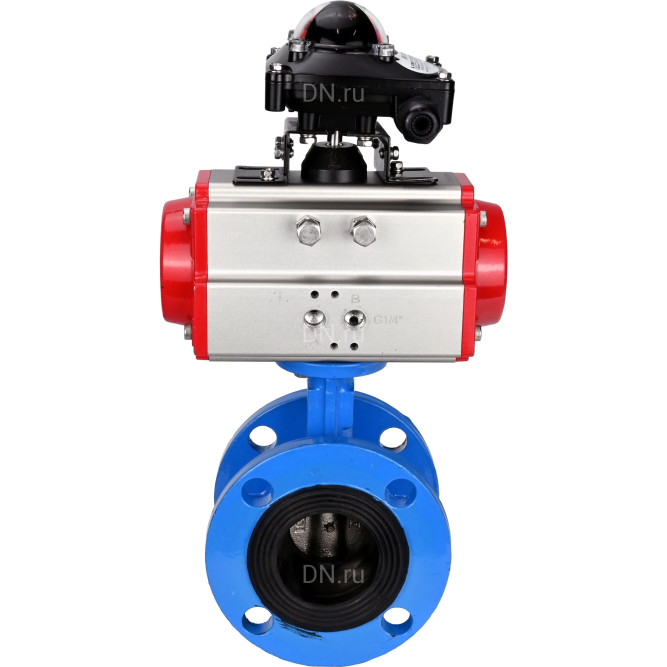 Затвор дисковый поворотный WBV1313E-2W-F-H Ду150 Ру16 фланцевый, корпус - чугун GGG40, диск - чугун GGG40, уплотнение - EPDM, с пневмоприводом PA-DA-130 и БКВ APL-210N в Омске