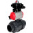 Кран шаровой BV4242E-FP-GRM-ISO Дн40 Ру10 полнопроходной, корпус - НПВХ, шар - НПВХ, уплотнение - EPDM, с пневмоприводом PA-DA-052, пневмораспределителем 4M310-08 DC24V и БКВ APL-410N EX в Омске