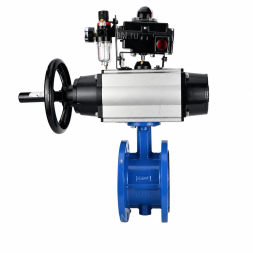 Затвор дисковый поворотный WBV1331E-2W-F-H Ду50 Ру16 фланцевый, корпус - чугун GGG40, диск - нержавеющая сталь 304, уплотнение - EPDM, с пневмоприводом PA-DA-105-1, 4M310-08 AC220V, APL-410N EX и AFC2000