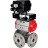 Кран шаровой BV3232P(4pc)-FP-3WL-F Ду100 Ру16 полнопроходной трехходовой, фланцевый, корпус - нержавеющая сталь SS316, с пневмоприводом PA-DA-105 двойного действия и пневмопозиционером YT-1000RSN без обратной связи в Омске