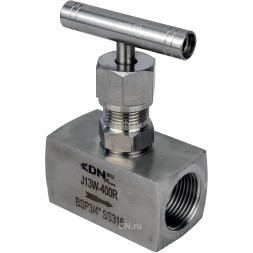 Клапан игольчатый VN3232M-T-Ht 1/2″ Ду15 Ру400 резьбовой, корпус - нержавеющая сталь 316, уплотнение - металл, с Т-образной рукояткой