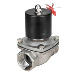 Клапан электромагнитный VS131-ET-NC-220VAC 3/8″ Ду10 Ру10, соленоидный двухходовой, корпус - нержавеющая сталь 304, уплотнение - EPDM, резьбовой, нормально-закрытый, прямого действия, катушка - 220В