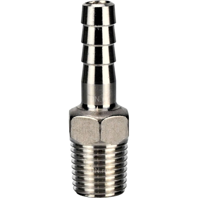 Штуцер елочка BF31-T-3/4-15 3/4″х15мм Ду20 Ру16 шланговый, корпус - нержавеющая сталь AISI 304 (CF8), присоединение - наружная резьба/штуцер в Омске