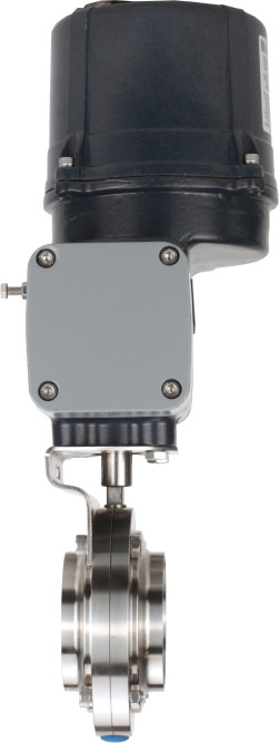 Затвор дисковый поворотный WBV3131E-2W-C-H Ду20 Ру10 кламповый, корпус - пищевая нержавеющая сталь AISI 304, диск - нержавеющая сталь AISI 304, уплотнение - EPDM, с электроприводом четвертьоборотным QTSA-N-003EM-O0-220VAC с пружинным возвратом в Омске