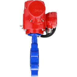 Затвор дисковый поворотный WBV1616E-2W-Fb-H Ду50 Ру16 LUG межфланцевый, корпус - чугун QT450, диск - чугун QT450, уплотнение - EPDM, с электроприводом QT-EX-005M-O2-220VAC-У1 с моментной муфтой и штурвалом