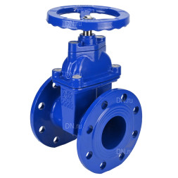 Задвижка клиновая 30ч39р (аналог МЗВ) GVWN1414E-2W-F-S blue Ду50 Ру10/16 фланцевая, корпус - чугун GGG50, уплотнение - EPDM, со штурвалом и невыдвижным штоком, цвет - синий