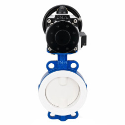 Затвор дисковый поворотный WBV3434Pf-2W-Fb-R Ду200 Ру16, корпус - углеродистая сталь WCB, диск - углеродистая сталь WCB, футерованный PTFE, уплотнение - PTFE, с пневмоприводом PA-DA-105-1 и пневмораспределителем 4M310-08 DC24V