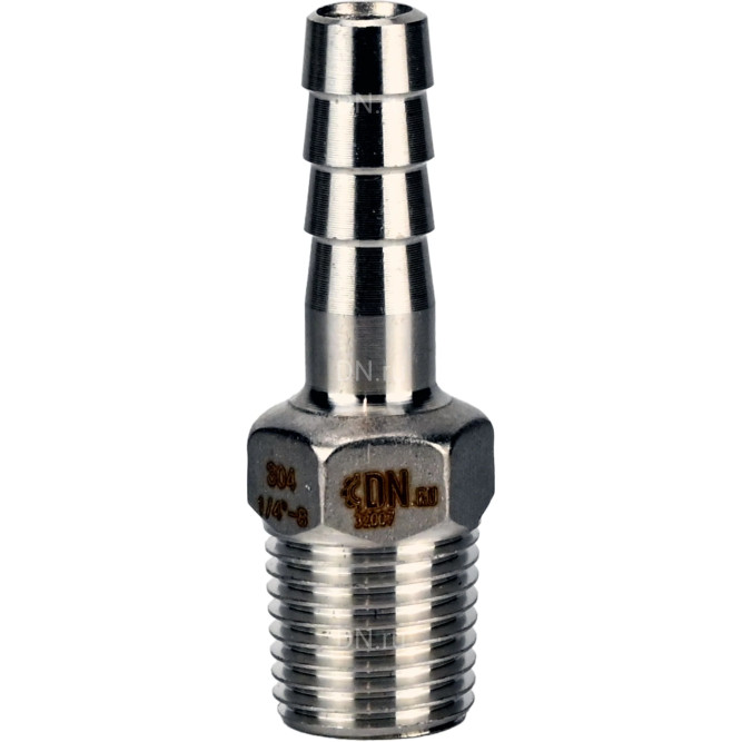 Штуцер елочка BF31-T-3/4-20 3/4″х20мм Ду20 Ру16 шланговый, корпус - нержавеющая сталь AISI 304 (CF8), присоединение - наружная резьба/штуцер в Омске