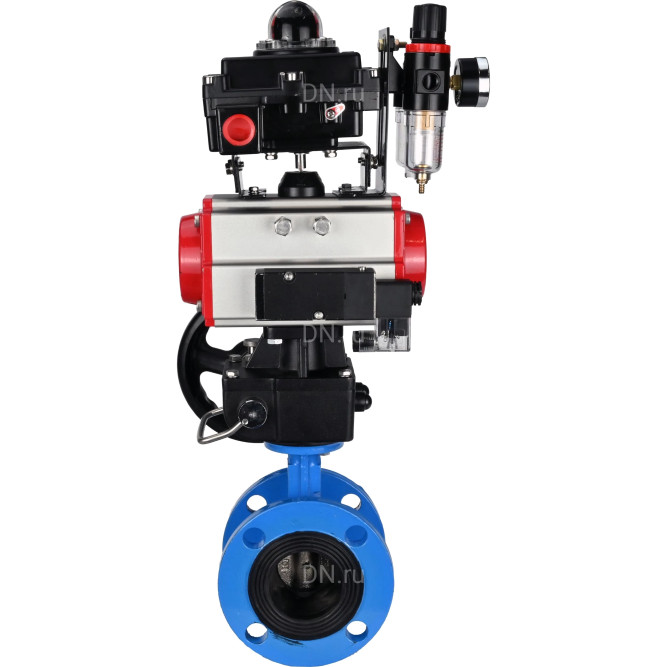 Затвор дисковый поворотный WBV1313E-2W-F-H Ду50 Ру16 фланцевый, корпус - чугун GGG40, диск - чугун GGG40, EPDM, с пневмоприводом PA-DA-105, пневмораспределителем 4M310-08 DC24V, БКВ APL-410N EX, ручным дублером MON1-250-T26-ISO и БПВ AFC2000 в Омске