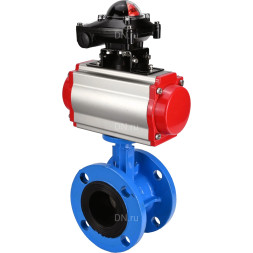 Затвор дисковый поворотный WBV1313E-2W-F-H Ду65 Ру16 фланцевый, корпус - чугун GGG40, диск - чугун GGG40, уплотнение - EPDM, с пневмоприводом PA-DA-105 и БКВ APL-210N