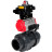 Кран шаровой BV4242E-FP-GRM-ISO Дн80 Ру10 полнопроходной, корпус - НПВХ, шар - НПВХ, уплотнение - EPDM, с пневмоприводом PA-DA-065, пневмораспределителем 4M310-08 DC24V и БКВ APL-410N EX в Омске