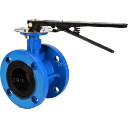 Затвор дисковый поворотный WBV1313E-2W-F-H Ду80 Ру16 фланцевый, корпус - чугун GGG40, диск - чугун GGG40, уплотнение - EPDM, с рукояткой, с ISO-фланцем F05, квадрат штока 9х9