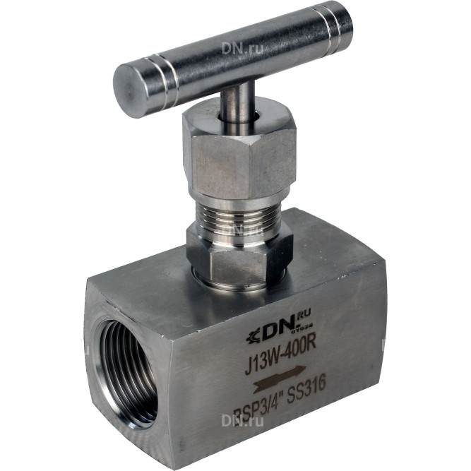 Клапан игольчатый VN3232M-T-Ht 1 1/4″ Ду32 Ру400 резьбовой, корпус - нержавеющая сталь 316, уплотнение - металл, с Т-образной рукояткой в Омске