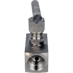 Клапан игольчатый VN3232M-T-Ht 1 1/4″ Ду32 Ру400 резьбовой, корпус - нержавеющая сталь 316, уплотнение - металл, с Т-образной рукояткой