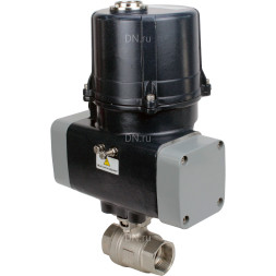 Кран шаровой BV3232P(2pc)-FP-T-ISO-H Ду65 Ру40 полнопроходной, резьбовой, внутренняя резьба, корпус - нержавеющая сталь 316, уплотнение - PTFE, с электроприводом четвертьоборотным QTSA-N-007EM-O0-220VAC с пружинным возвратом