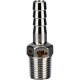Штуцер елочка BF31-T-1-15 1″х15мм Ду25 Ру16 шланговый, корпус - нержавеющая сталь AISI 304 (CF8), присоединение - наружная резьба/штуцер