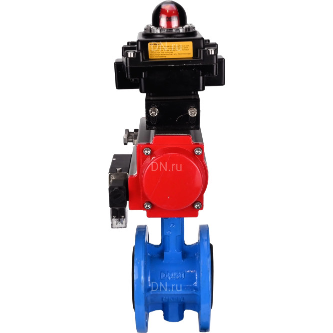 Затвор дисковый поворотный WBV1313E-2W-F-H Ду50 Ру16 фланцевый, корпус - чугун GGG40, диск - чугун GGG40, уплотнение - EPDM, с пневмоприводом PA-DA-105, пневмораспределителем 4M310-08 AC220V и БКВ APL-410N EX в Омске