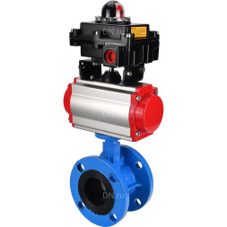 Затвор дисковый поворотный WBV1313E-2W-F-H Ду50 Ру16 фланцевый, корпус - чугун GGG40, диск - чугун GGG40, уплотнение - EPDM, с пневмоприводом PA-DA-105, пневмораспределителем 4M310-08 AC220V и БКВ APL-410N EX