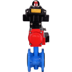 Затвор дисковый поворотный WBV1313E-2W-F-H Ду50 Ру16 фланцевый, корпус - чугун GGG40, диск - чугун GGG40, уплотнение - EPDM, с пневмоприводом PA-DA-105, пневмораспределителем 4M310-08 AC220V и БКВ APL-410N EX
