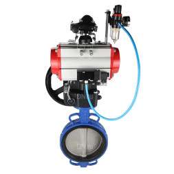 Затвор дисковый поворотный WBV1432E-2W-Fb-H Ду300 Ру16, корпус - чугун GGG50, диск - нержавеющая сталь 316L, EPDM, с пневмоприводом PA-DA-140, пневмораспределителем 4M310-08 DC24V, БКВ APL-210N, ручным дублером MON4-1200-T54-ISO, БПВ AFC2000