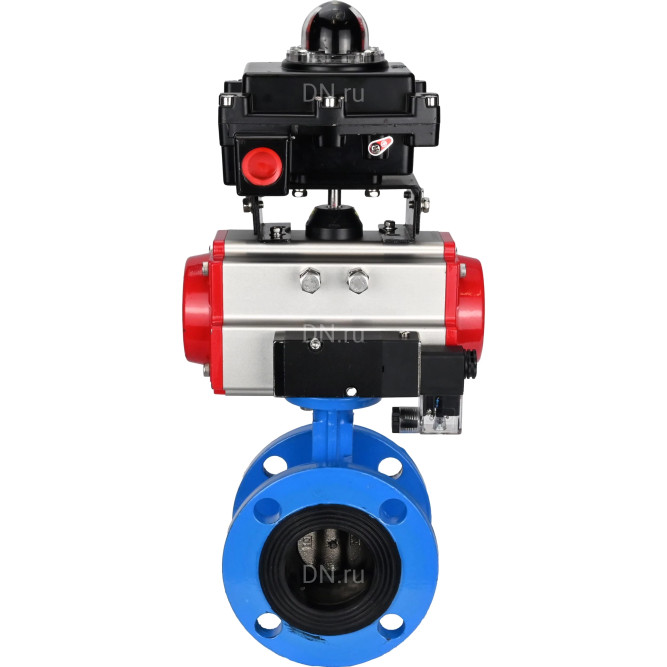 Затвор дисковый поворотный WBV1313E-2W-F-H Ду65 Ру16 фланцевый, корпус - чугун GGG40, диск - чугун GGG40, уплотнение - EPDM, с пневмоприводом PA-DA-105, пневмораспределителем 4M310-08 AC220V и БКВ APL-410N EX в Омске