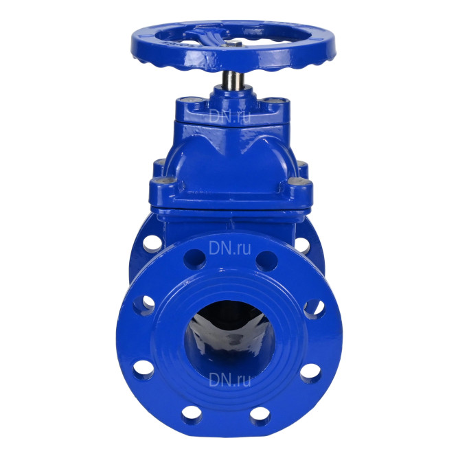Задвижка клиновая 30ч39р (аналог МЗВ) GVWN1414E-2W-F-S blue Ду125 Ру10/16 фланцевая, корпус - чугун GGG50, уплотнение - EPDM, со штурвалом и невыдвижным штоком, цвет - синий в Омске