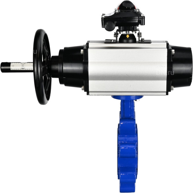 Затвор дисковый поворотный WBV1631E-2W-Fb-H Ду150 Ру16 LUG корпус - чугун QT450, диск - нержавеющая сталь 304, уплотнение - EPDM, с пневмоприводом PA-DA-105-1 и БКВ APL-210N в Омске