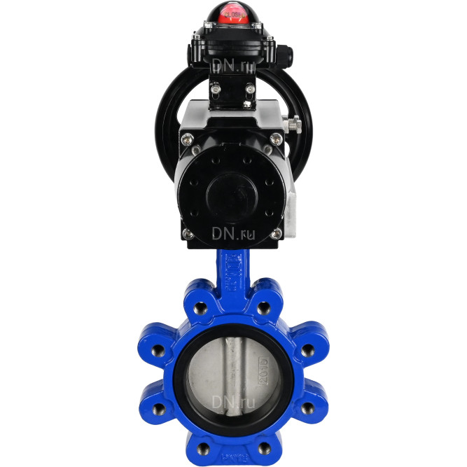 Затвор дисковый поворотный WBV1631E-2W-Fb-H Ду150 Ру16 LUG корпус - чугун QT450, диск - нержавеющая сталь 304, уплотнение - EPDM, с пневмоприводом PA-DA-105-1 и БКВ APL-210N в Омске