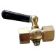 Кран запорный для манометра BVPG0000P-3WT-T-H ВР/ВР М20х1.5-М20х1.5 Ду15 Ру25 трехходовой, резьбовой, корпус - латунь HPb57-3, шар - латунь HPb57-3, уплотнение - PTFE, с рукояткой