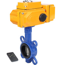 Затвор дисковый поворотный WBV1432E-2W-Fb-H Ду125 Ру16, корпус - чугун GGG50, диск - нержавеющая сталь 316L, уплотнение - EPDM, с электроприводом QT-N-010EM-B1-220VAC-У1 220В (0-10В) HARK