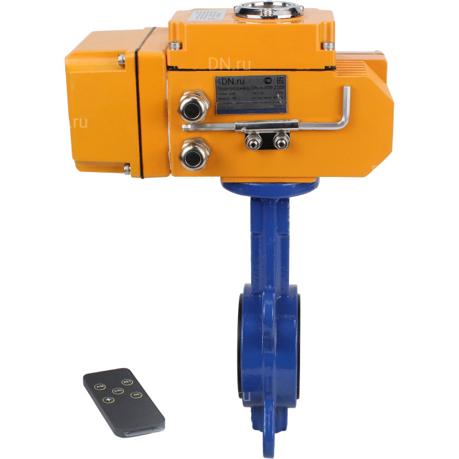 Затвор дисковый поворотный WBV1432E-2W-Fb-H Ду150 Ру16, корпус - чугун GGG50, диск - нержавеющая сталь 316L, уплотнение - EPDM, с электроприводом QT-N-010EM-B1-220VAC-У1 220В (0-10В) HARK в Омске