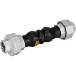 Компенсатор резиновый CR-E17-T Ду20 Ру10/16, резиновая вставка (корпус) - EPDM, тип присоединения - резьбовой, материал резьбовых элементов - чугун оцинкованный