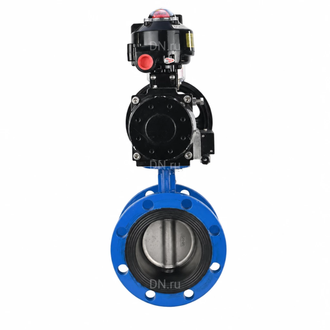 Затвор дисковый поворотный WBV1331E-2W-F-H Ду50 Ру16 фланцевый, корпус - чугун GGG40, диск - нержавеющая сталь 304, уплотнение - EPDM, с пневмоприводом PA-DA-105-1, 4M310-08 AC220V, APL-510N EX и AFC2000 в Омске