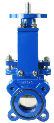 Задвижка шиберная GVKN1331N-2W-Fb-ISO Ду50 Ру16 двусторонняя, межфланцевая, шпиндель - невыдвижной, корпус - чугун GGG40, шибер - нержавеющая сталь 304, уплотнение - NBR, с ISO-фланцем и голым штоком, круглый шток 16, F10