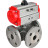 Кран шаровой BV3232P(4pc)-FP-3WL-F Ду40 Ру16 полнопроходной трехходовой, фланцевый, корпус - нержавеющая сталь SS316, с пневмоприводом PA-SA-105 с возвратными пружинами в Омске