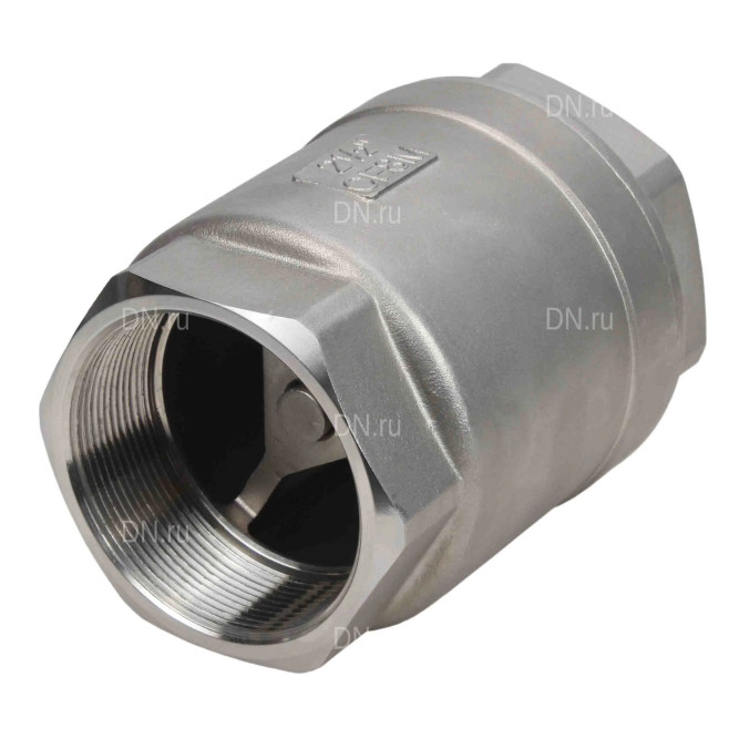 Клапан обратный VCS3232P-T 2″ 1/2 Ду65 Ру40 резьбовой, пружинный, корпус - нержавеющая сталь 316, диск - нержавеющая сталь 316, уплотнение - металл в Омске
