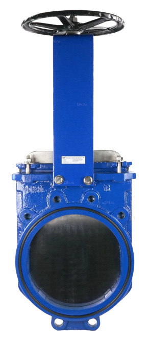 Задвижка шиберная GVKN1331N-2W-Fb-S Ду300 Ру6 двусторонняя, межфланцевая, шпиндель - невыдвижной, корпус - чугун GGG40, шибер - нержавеющая сталь 304, уплотнение - NBR, управление - штурвал в Омске