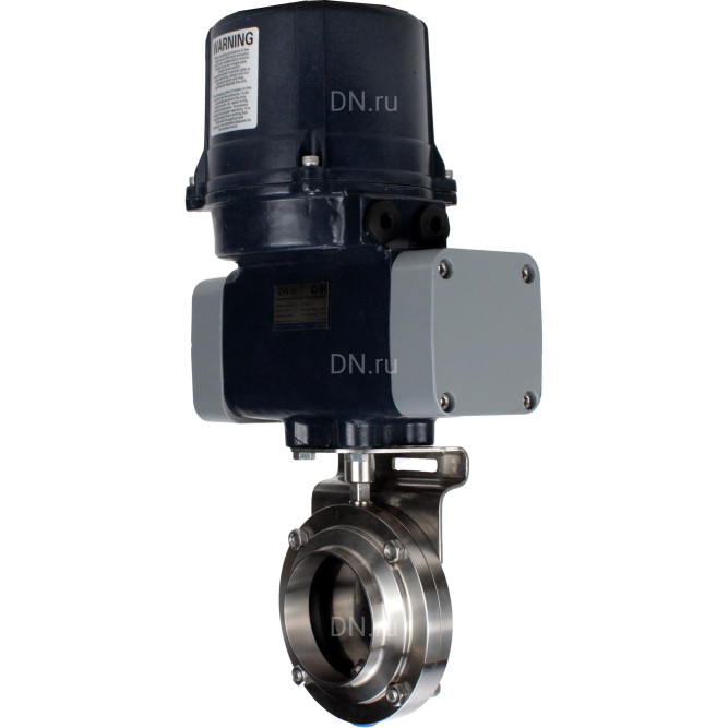Затвор дисковый поворотный WBV3131S-2W-C-H Ду15 Ру10 кламповый, корпус - пищевая нерж. сталь AISI 304, диск - нерж. сталь AISI 304, уплотнение - Silicon, с электроприводом четвертьоборотным QTSA-N-003EM-O0-220VAC с пружинным возвратом в Омске